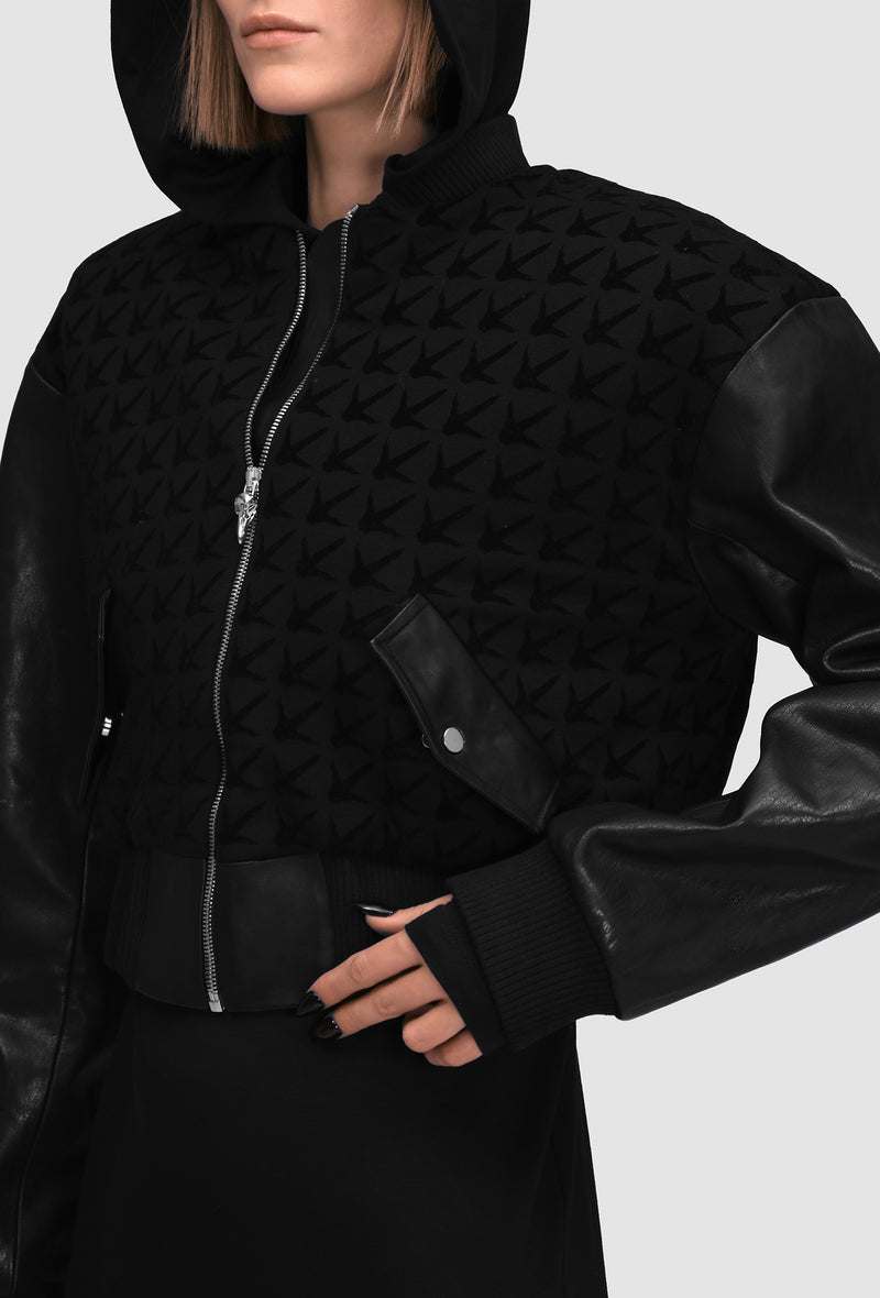 PRITCH_AW24_RTW_Chapter1_Claw_Cropped_Bomber_Jacket_Black