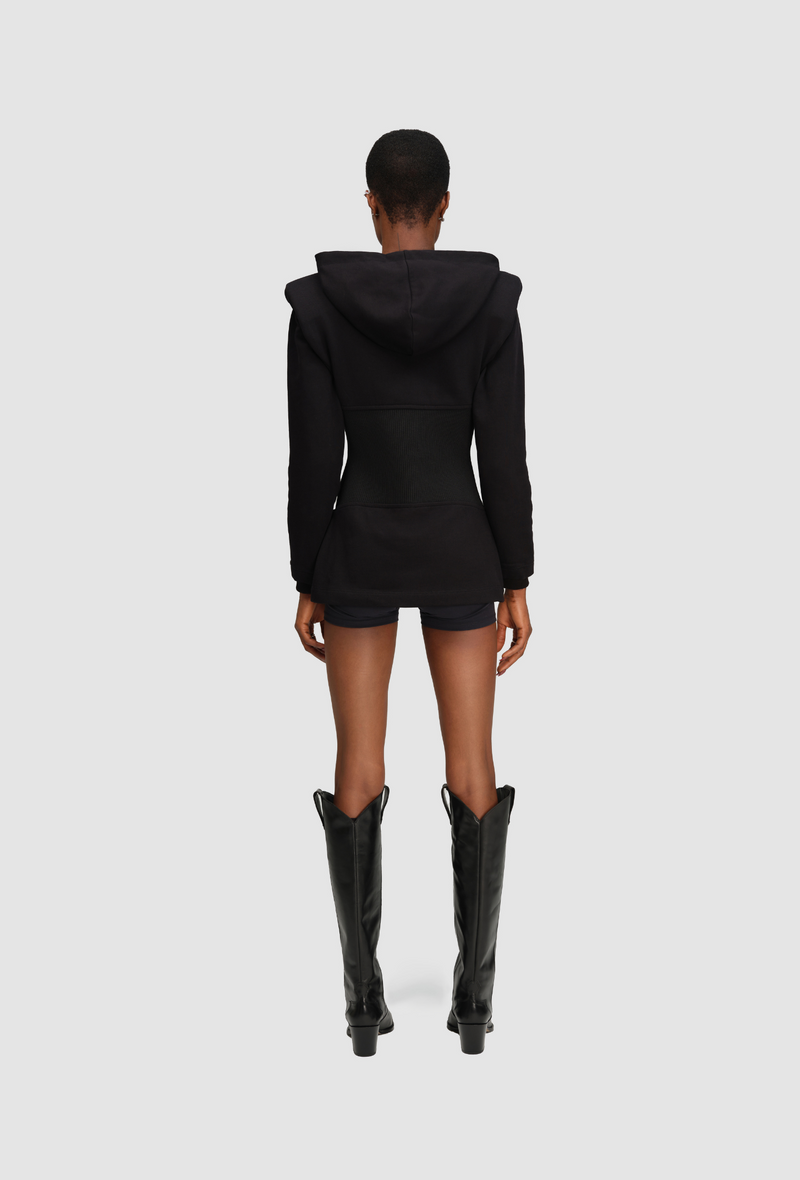 PRITCH Chapter1 RTW AW24 Soft Corset Maxi Hoodie Black