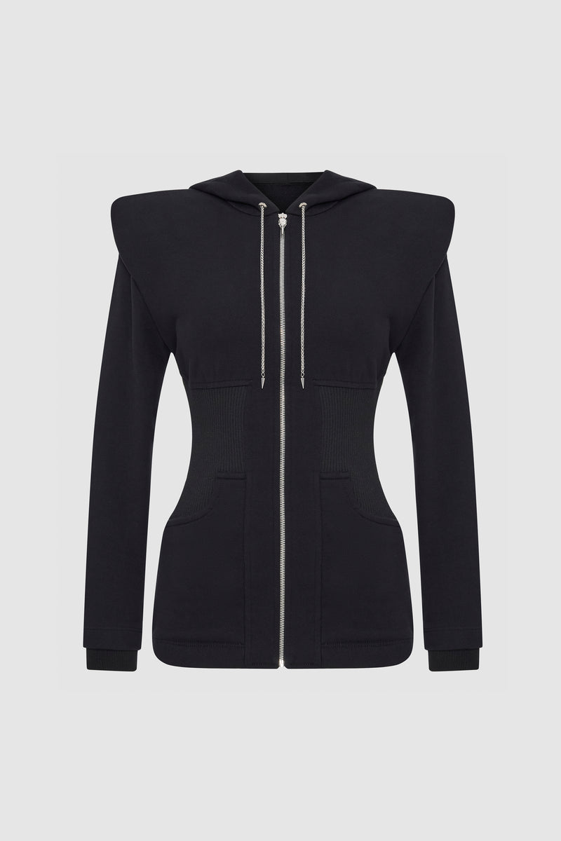 PRITCH Chapter1 RTW AW24 Soft Corset Maxi Hoodie Black