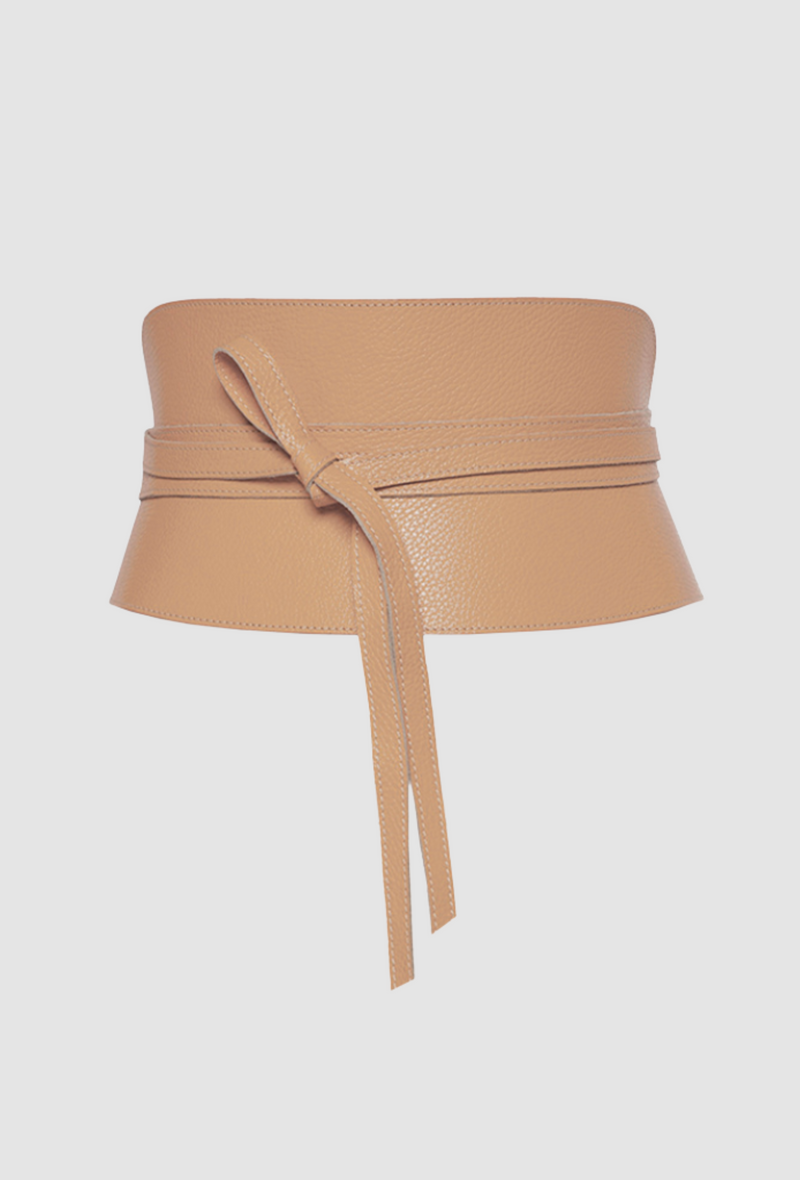 PRITCH Leather Corset Belt in Naked Beige Colour