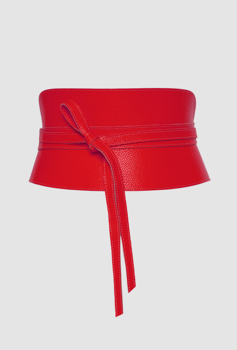 PRITCH Leather Corset Belt in Rebel Red