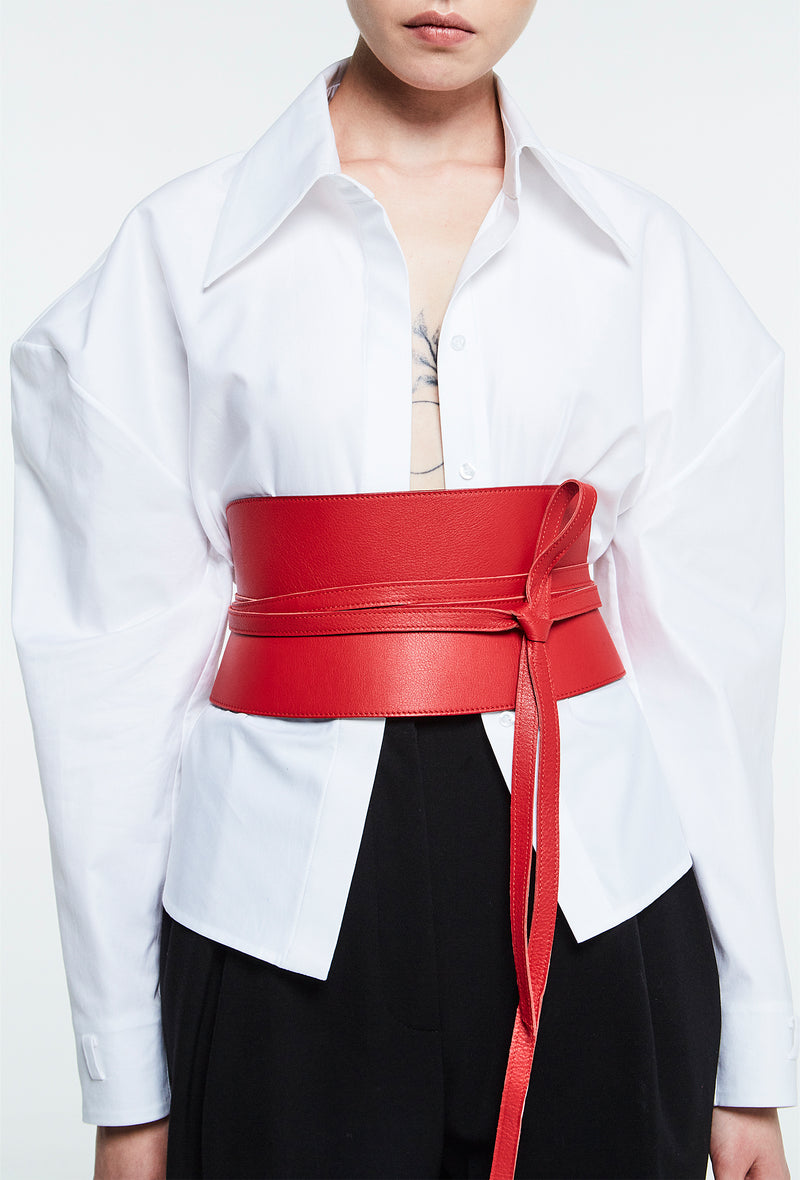 PRITCH Leather Corset Belt Rebel Red