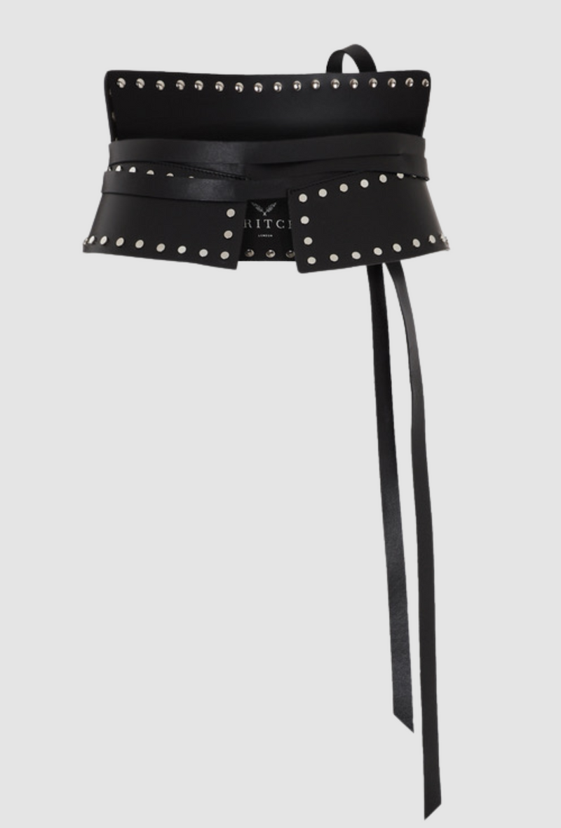 PRITCh Leather Corset Belt with Metal Details Back