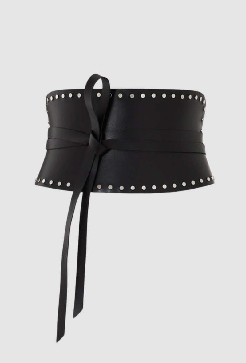 PRITCH Leather Corset Belt with Studded Details